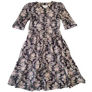 Vintage Miss Darby Dress 6P – Laura A Inspired Black Floral Cottagecore